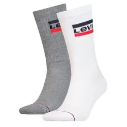 Levi's® Socken LEVIS REGULAR CUT SPRTWR LOGO 2P (Packung, 2-Paar, 2er Pack) mit breitem Logobund weiß 35-38