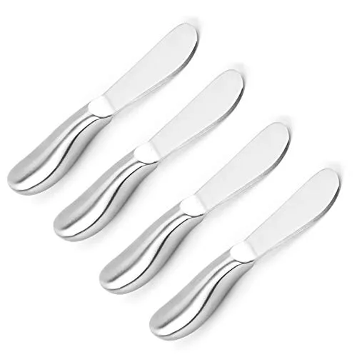 VANRA 4 Stück Buttermesser Klein Set Käsemesser Edelstahl Dessertmesser Set Kleine Brot Creme Messer 13,5 cm