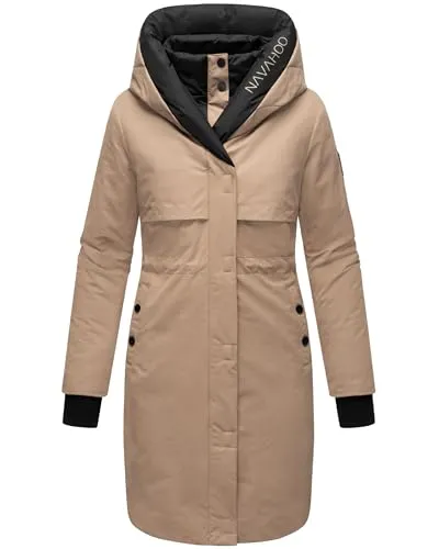 Navahoo Kurzmantel Snowelf Wintermantel - Funktionsjacke mit hohem Kragen und großer Kapuze, wasser- und windabweisend, ideal für kalte Wintertage.