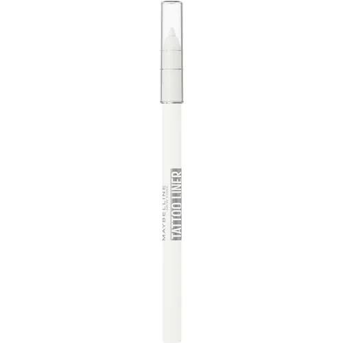 Maybelline New York Wasserfester Eyeliner mit wischfester, farbintensiver Gel-Textur, Tattoo Liner Gel Pencil, Nr. 970 Polished White (Weiß), 1 Stück