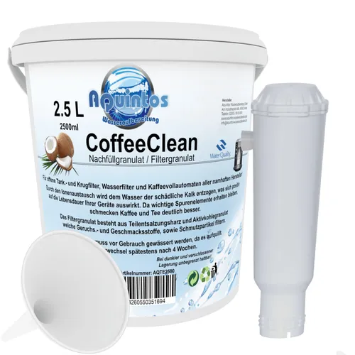 Aquintos Wasseraufbereitung Nachfüllset für Kaffeevollautomaten - Filter für Melitta, Nivona, Krups und AEG; verbessert den Kaffeegeschmack und verlängert die Lebensdauer Ihrer Maschine.