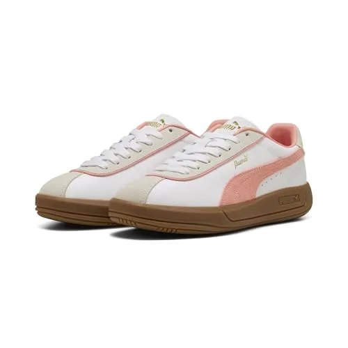 PUMA Damen Club KLASSIKA Sneaker - White-PINK Fruit-Vapor Gray, 37.5 EU - Damen-Sneaker mit sportlichem Design und bequemer Passform, ideal für den Alltag und Freizeitaktivitäten.