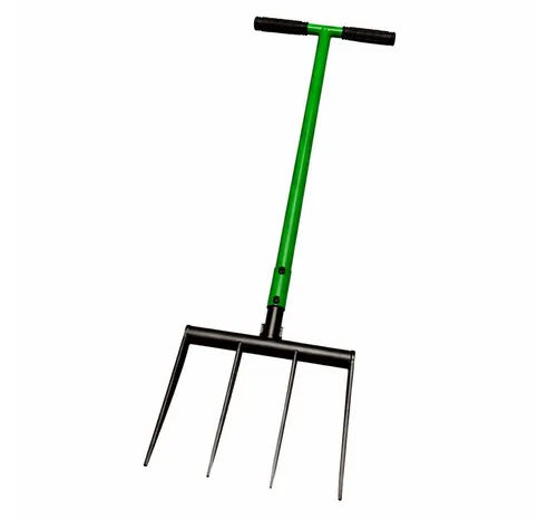 SattesGrün Spatengabel Broadfork – 31 cm Arbeitsbreite, 4 Zinken aus Carbonstahl - Ergonomische Grabegabel für nachhaltige Bodenbearbeitung. Mit 4 stabilen Zinken für effektives Lockern und Belüften des Bodens. Ideal für Gemüsebeete und Hochbeete.