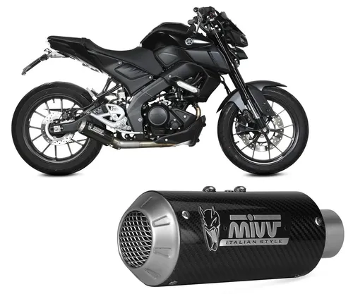 Komplette Auspuffanlage MIVV MK3 Karbon für YAMAHA MT-125 2020 > 2024