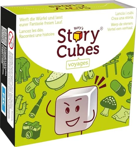 Asmodee, Rory's Story Cubes: Voyages, Zygomatic, Familienspiel, 1+ Spieler, ab 6+ Jahren, 20 Minuten, Spiel in Deutsch, Französisch, Italienisch und Niederländisch