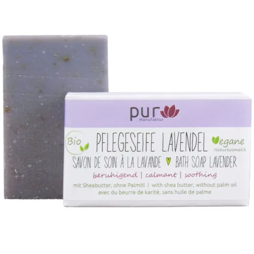 Pflegeseife Lavendel 100 g bio Sheabutter-Naturseife pur Manufaktur