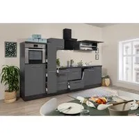 Respekta Premium Küchenzeile 310 cm Hochglanz-Eiche Grau in grau von Respekta