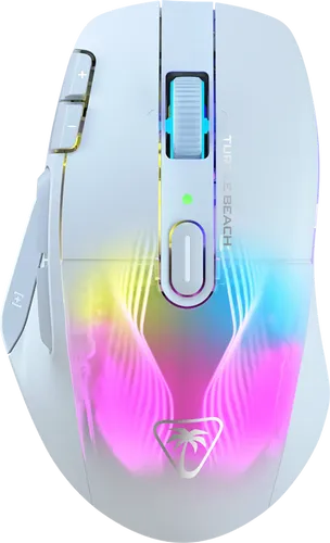 Roccat Kone XP Air - Kabellose Gaming-Maus in Weiß - Mäuse mit ergonomischem Design und 19.000 DPI Owl Eye-Sensor für präzise Bewegungen. 10 programmierbare Tasten und AIMO-RGB-Beleuchtung für ein individuelles Spielerlebnis.