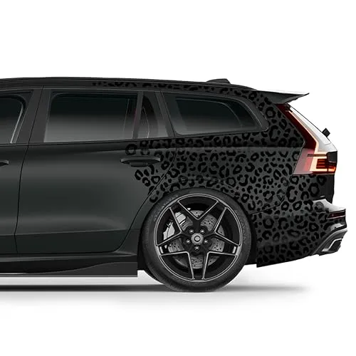 Finest Folia 6er Set Leopard Muster Aufkleber DIN A4 Schwarz Glanz für Auto | Leopardenmuster Sticker konturgeschnitten für Motorrad Bus Fahrrad Tuning Dekor wetterfest Design Folie KFZ Zubehör K172