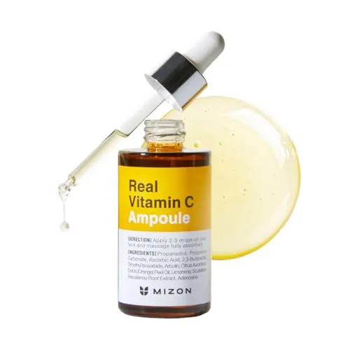 MIZON REAL VITAMIN C AMPOULE 30ml - Tagespflege mit 19% reinem Vitamin C für optimale Hautregeneration und Teintkorrektur. Reduziert dunkle Flecken und sorgt für strahlende, gleichmäßige Haut.