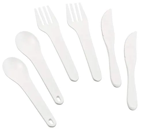 PEARL Reisebesteck: 2er-Set Besteck für Pausensnack & Picknick, mit Messer, Gabel & Löffel (Camping Besteck, Kompaktes Camping-Eßbesteck, Flaschenöffner)