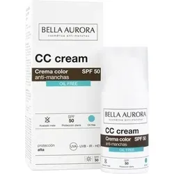Bella Aurora CC-Creme, Anti-Makel, ölfrei, LSF 50 - 30 ml - Sonnenschutzmittel mit SPF 50, ideal für einen makellosen Teint. Diese ölfreie CC-Creme vereint Make-up und Hautpflege, reduziert Hautunreinheiten und schützt vor Sonnenschäden.