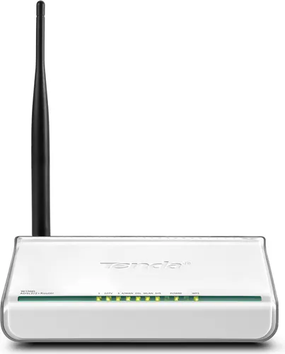 Tenda W150D, Wi-Fi 4 (802.11n), Ethernet/LAN, ADSL2+, Weiß