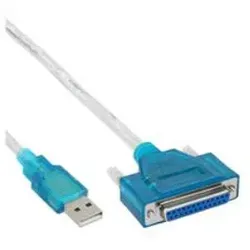 InLine® USB zu 25pol parallel, Drucker-Adapterkabel, 1,8m Adapter / Konverter Seriell / Parallel