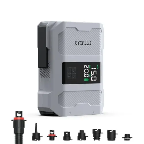 CYCPLUS 20PSI Wiederaufladbare Paddleboard-Pumpe - Intelligente Schnellinflation, Deflation, Auto-Abschaltung & Dual-LED-Anzeige. Geeignet für Stand-Up-Paddleboards, Boote, Zelte, Matratzen