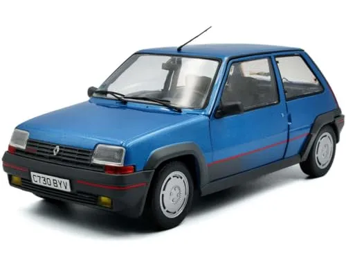 Solido 421186499 - 1:18 Renault 5 GT Turbo MK1 Alpine blau - Fertigmodell - Detailgetreues 1:18 Modellauto aus Metall und Kunststoff, ideal für Sammler und Liebhaber klassischer Autos.