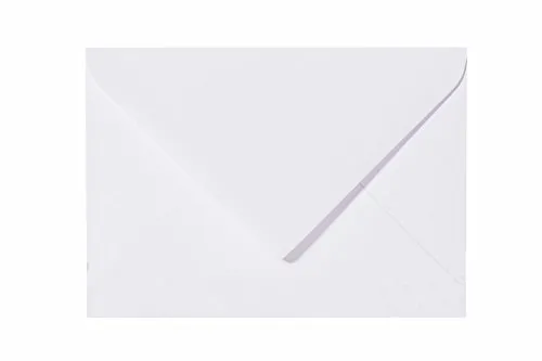 Briefumschläge B6 DIN (12,5 x 17,6 cm) Weiß, Verschluss-Technik: Haftklebend mit Dreieck Lasche Grammatur: 120 g/m² 25