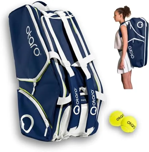 Otaro Tennistasche Racquet Bag für 4-8 Schläger – Praktische Tennis Tasche mit Schuhfach und Thermo-Fach