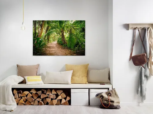 A.S. Création Leinwandbild Palm Walk, Gemälde, Kinder, Kunst (1 St), Palmen Wald Keilrahmen Natur Leinwand-Bild Wohnzimmer modern Wandbild