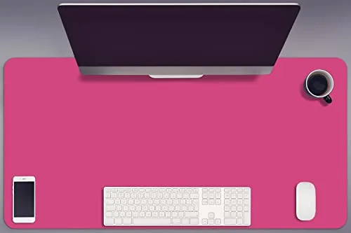 Decormat Gaming-Matte 90x45cm - Pinke Schreibtischunterlage - Schreibunterlagen mit ergonomischer Form, schützt die Schreibtischoberfläche und ist leicht zu reinigen. Ideal für Laptop, Maus und Tastatur.