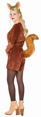 Rubie's Damen Kostüm Tier Eichhörnchen Puschel Jumpsuit Karneval (40)