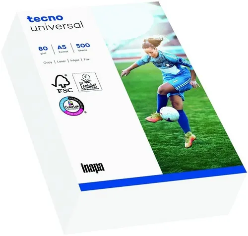 Inapa Deutschland GmbH Papier A5 80g weiß tecno Universal (A5 - bitte nicht mit A4 verwechseln) 1613120-XX