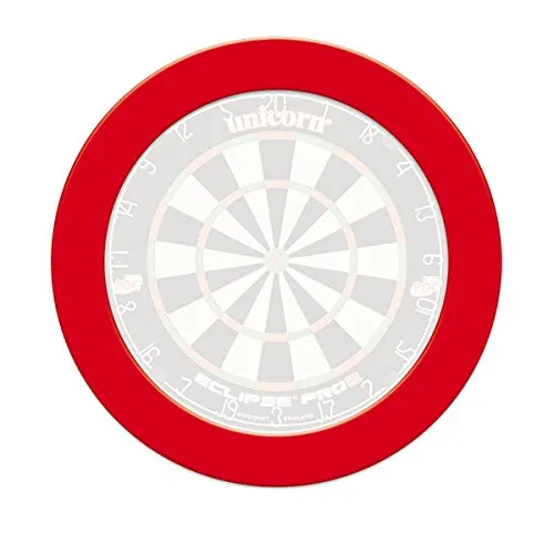 Unicorn Pro Slimline Dartboard Surround, rot - Dart-Backboards: Unicorn Pro Slimline in Rot schützt Ihre Wand und fängt verpasste Würfe sicher ein, ganz ohne Montageaufwand.