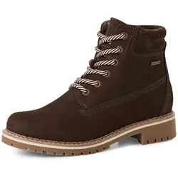 TAMARIS Damen Winterboots, Gr. 38, Mocca - Klassische Schnürstiefelette aus atmungsaktivem Nubukleder mit DUO-TEX Ausstattung für optimalen Wetterschutz. Ideal für kalte Tage und Outdoor-Aktivitäten.