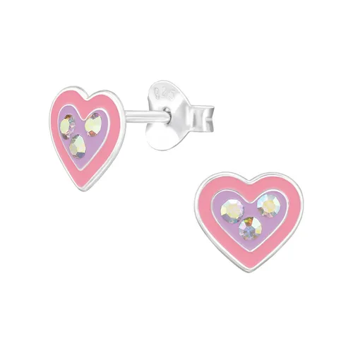 Herz Kinder Ohrringe 925 Silber für Mädchen Schmuck Geschenk