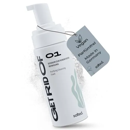 salted. Porentiefer Reinigungsschaum | 150 ml | Gesichtsreinigung für ein frisches und geklärtes Hautbild | Für ölige und Mischhaut | Gesichtspflege Damen & Herren | Vegan | Parfümfrei | Pure