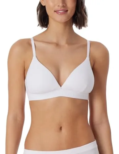 Schiesser Damen Soft Organic Cotton Pure Rib T-Shirt-BH, Weiss_179915, 80B EU - Klassische BHs für Damen, ohne Bügel mit herausnehmbaren Pads und verstellbaren Trägern für individuellen Tragekomfort und sanfte Unterstützung.