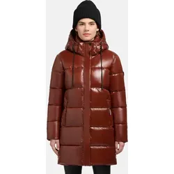 khujo Damen Wintermantel Jadet2-YM Coconut Brown, schimmernd und warm - Funktionsjacke mit wasserabweisendem Material und großer Kapuze, ideal für kalte Wintertage und urbane Outfits.