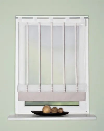 HOME WOHNIDEEN Raffrollo SAVIO, Grau 140 cm x 140 cm - Raffrollo in elegantem Grau, freihängend mit Schlaufen. Ideal für individuelle Fensterdekoration und sorgt für sanftes Licht ohne Verdunkelung.