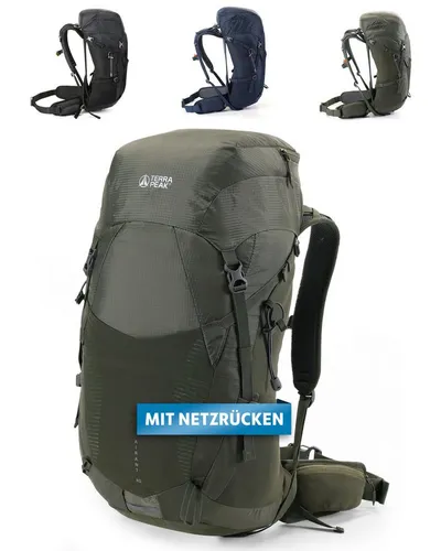 Terra Peak Wanderrucksack Airant 40 - 40L mit belüftetem Netzrücken - Wanderrucksack mit 40 Litern Volumen, atmungsaktivem Netzrücken und praktischem Kompressionssystem, ideal für lange Wanderungen.