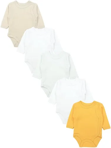 TupTam Wickelbody 5er Pack für Babys - Bequeme Langarm-Wickelbodys aus 100% Baumwolle in verschiedenen Farben. Ideal für den Alltag und die Pflege Ihres Babys.