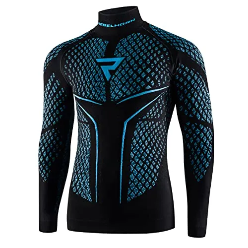 REBELHORN Therm II Thermo Jersey Herren | Langarm | Thermounterwäsche | Funktionsshirt | Feuchtigkeitsableitend | Atmungsaktiv | Kompressionszonen | Thermomotorradkleidung für kalte Tage