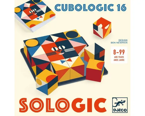 DJECO SOLOGIC Cubologic 16 – Logikspiel mit Holzwürfeln