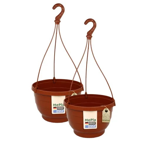 Heimwerkercenter Blumentopf MePla - 2 Stück Wetterfestes Ampel KOMET - ø20 cm - Terrakotta