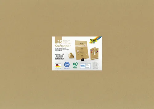 folia Kraftpapier 120 g/qm 500 x 700 mm unifarben in natur 25 Blatt