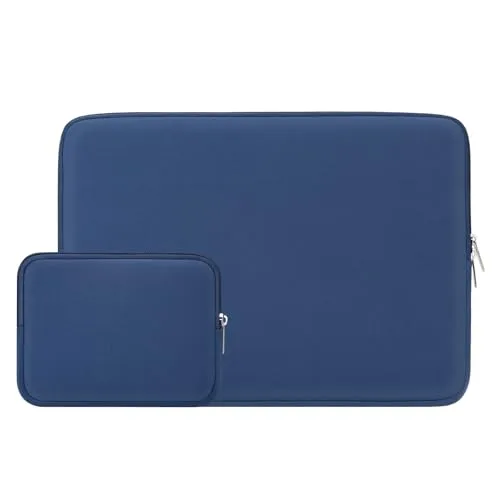 RAINYEAR 14 Zoll Laptoptasche Kompatibel mit 15 Zoll MacBook Air M2 M3 M4, 14 Zoll Notebook Tablet Ultrabook Chromebook gepolsterte Schutzhülle mit Zubehörtasche (Marineblau)
