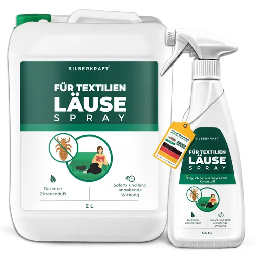 SILBEKRAFT Läusespray - Läuse & Co: Effektiver Schutz vor Läusen und Nissen mit Geraniol, ideal für Textilien und Oberflächen. Hergestellt in Deutschland, umweltfreundlich und ohne Permethrin.