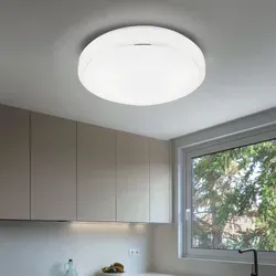 Dimmbare LED Deckenleuchte Rund in Weiß mit Aluminium
