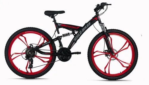 WYLD Mountainbike Fully 26'' Topspin mit 21 Gängen - Entdecken Sie die Freiheit des Mountainbikens mit dem WYLD Topspin! Vollgefedert, mit robusten Magnesium-Aluminium-Laufrädern und intuitiver SHIMANO 21-Gang-Schaltung für ein unvergleichliches Fahrerlebnis.