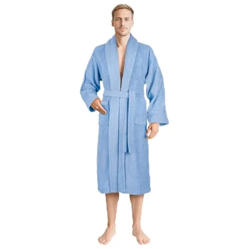 Hammetex Herren Bademantel aus 100% Baumwolle – Weicher Frottee für Zuhause & Sauna - Luxuriöser Herren-Bademantel (380 g/m²) aus hautfreundlichem Frottee. Ideal für Sauna und entspannte Abende. Pflegeleicht und mit praktischen Taschen für zusätzlichen Komfort.