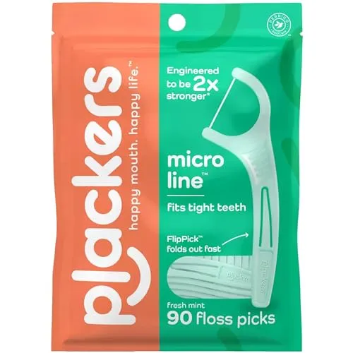 PLACKERS Micro Mint Erfrischt den Atem, Zahnseide, Minze, je 90 Stück (2 Stück)