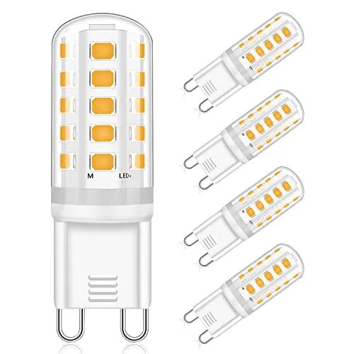 Eco.Luma G9 LED Lampen Warmweiß 5W Ersatz 28W 33W 40W Halogenlampen 420LM, 3000K G9 LED Leuchtmittel Birnen, Kein Flackern, Nicht Dimmbar, AC 220-240V 4er Pack