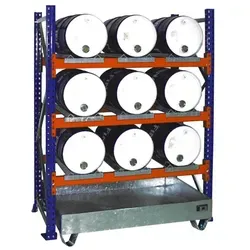 Produktbild BAUER Fassregal mit Auffangwanne für 9 x 60 l Fässer