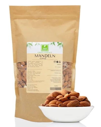 Mandeln 500g - natürliche ganze Mandeln zum Backen - Mandeln mit Schale - naturb