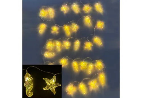 Produktbild Online-Fuchs LED-Lichterkette mit Timer und 30 Seesternen und Seepferdchen