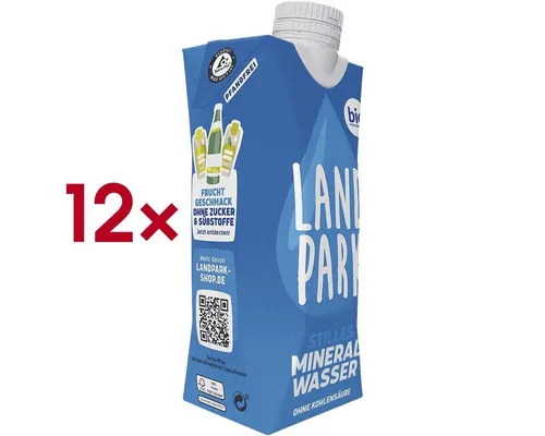 LANDPARK Trinkwasser still, 12x 0,5 Liter, Stilles Mineralwasser